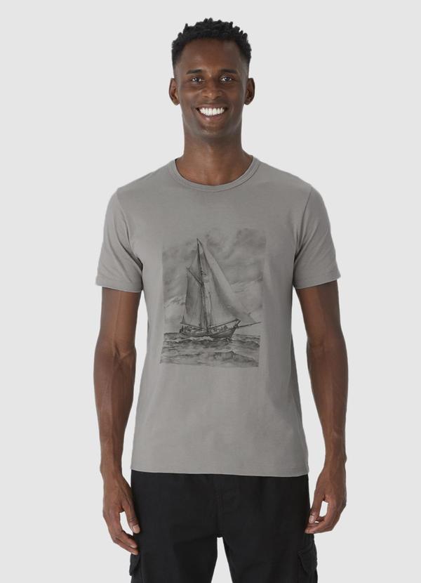 Malwee - Camiseta Tradicional Navio Cinza