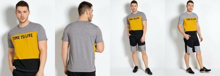 Camiseta Tricolor com Estampa Frontal