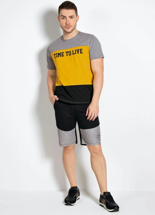 Moda Pop - Camiseta Tricolor com Estampa Frontal 5