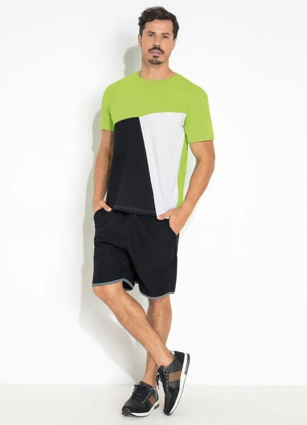 Moda Pop - Camiseta Tricolor com Recortes Frontais 3