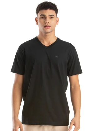 Biogás - Camiseta V M/C Meia Malha Preto - BIOGÁS