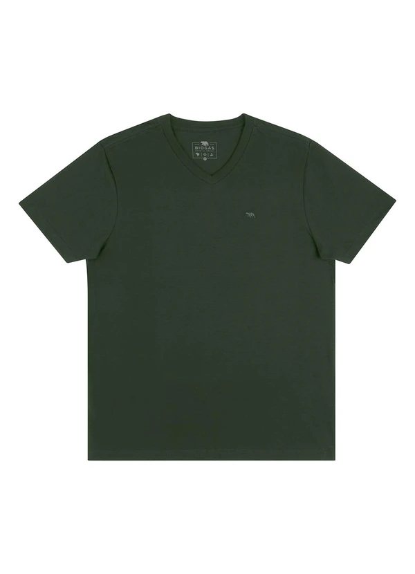 Biogás - Camiseta V M/C Meia Malha Verde