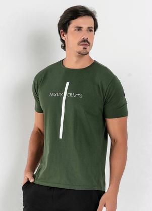 Camiseta (Verde) com Estampa Jesus Cristo