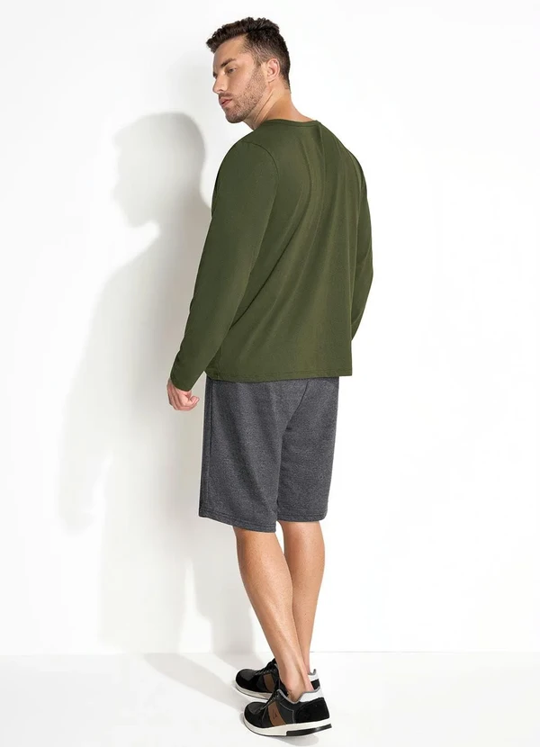 Moda Pop - Camiseta Verde com Estampa Localizada 5