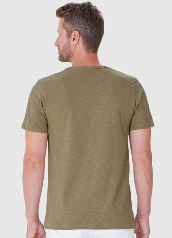 Malwee - Camiseta Verde Militar Slim Folhagem Malha 2