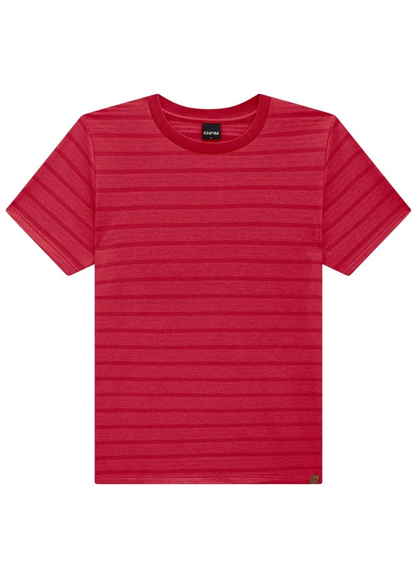 Enfim - Camiseta Vermelha Regular Listrada 3