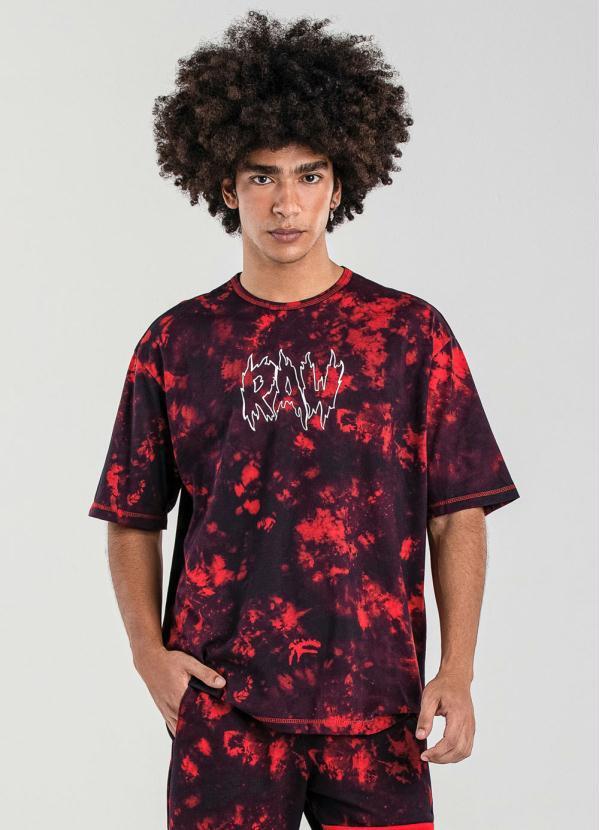 Enfim - Camiseta Vermelho Box Raw Masculina