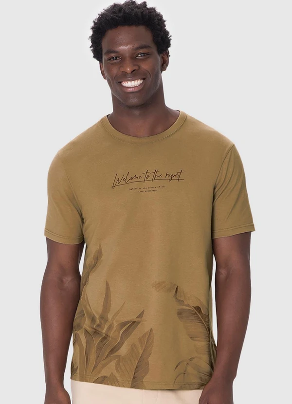 Malwee - Camiseta Welcome To The Resort Cáqui