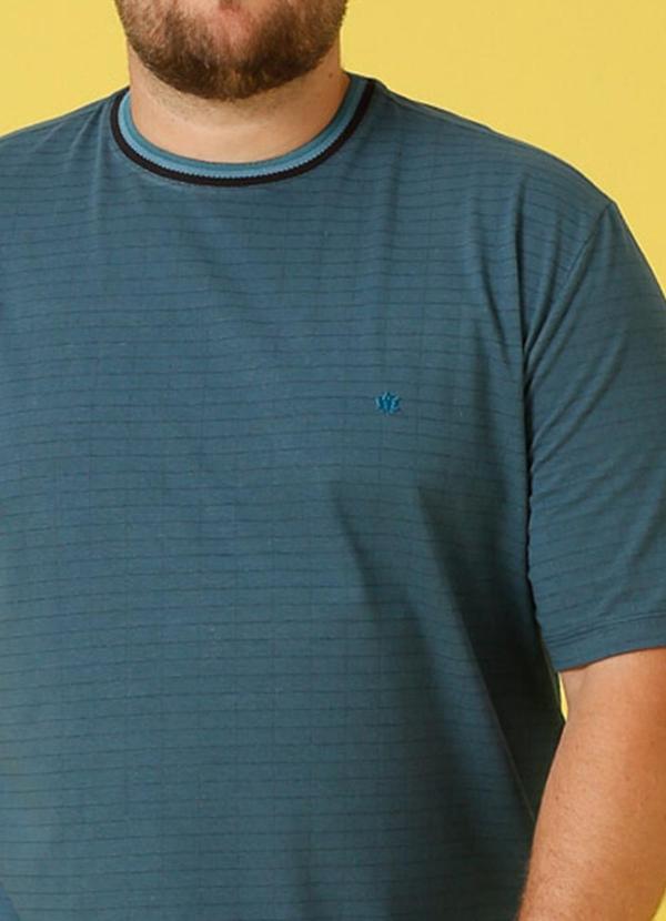 Seeder - Camista Plus Size Meia Malha Maquinetado Azul 4