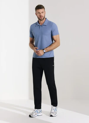 Veev - Polo Masculina em Malha Stretch Azul - VEEV