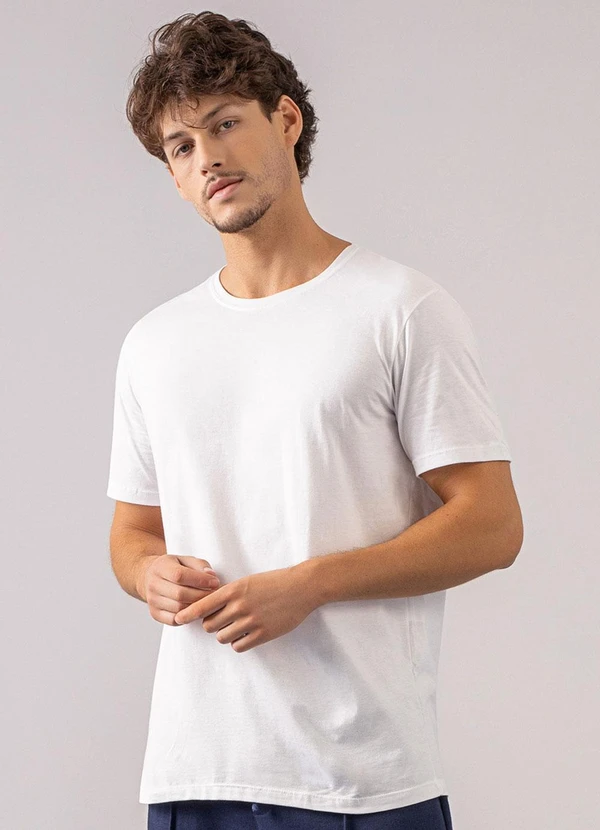 Just Basic - T-Shirt em Meia Malha Branco