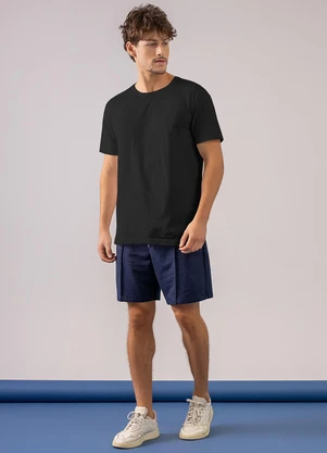 Just Basic - T-Shirt em Meia Malha Preto - JUST BASIC