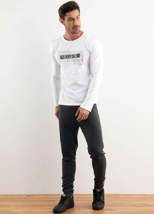 Moda Pop - Blusa Branca com Estampa Localizada Frontal - MODA POP