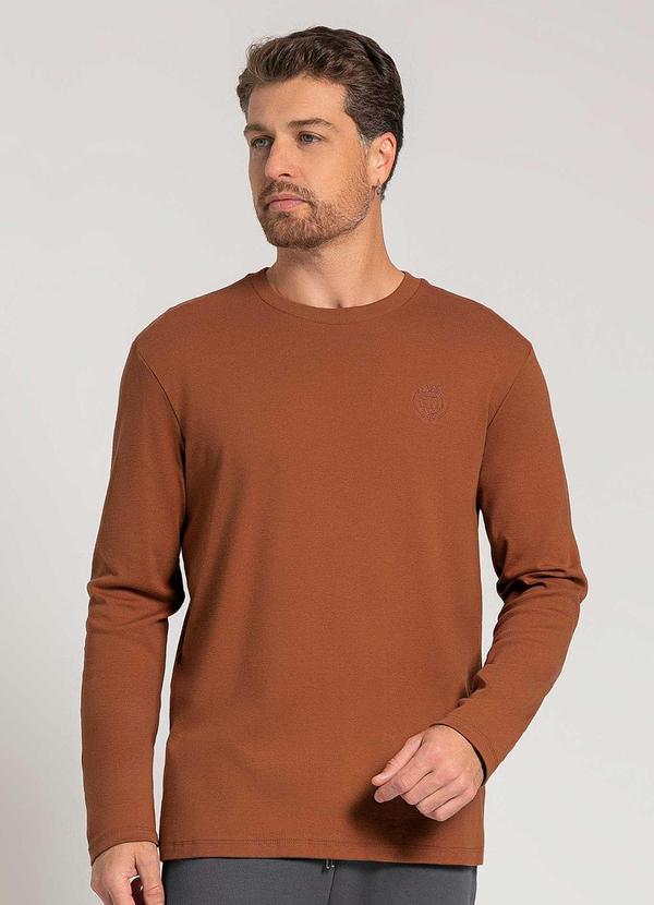 Exco - Blusa de Manga Longa Masculina Adulto Marrom