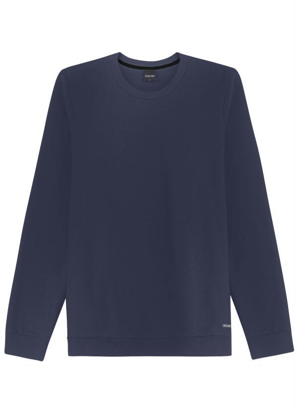 Enfim - Blusão Moletom Flanelado Slim Masculino Azul 1
