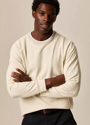 Malwee - Blusão Regular em Moletinho Off White - MALWEE