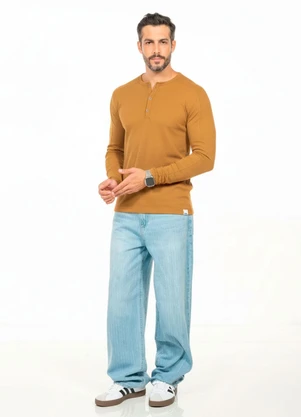 Cobertura - Camisa com Gola Padre Bege - COBERTURA