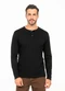 Decoy - Camisa Manga Longa com Gola Padre Bege - variação: Preto