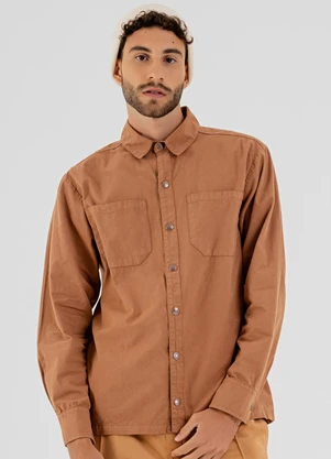 The Philippines - Camisa Masculina em Sarja Marrom - THE PHILIPPINES