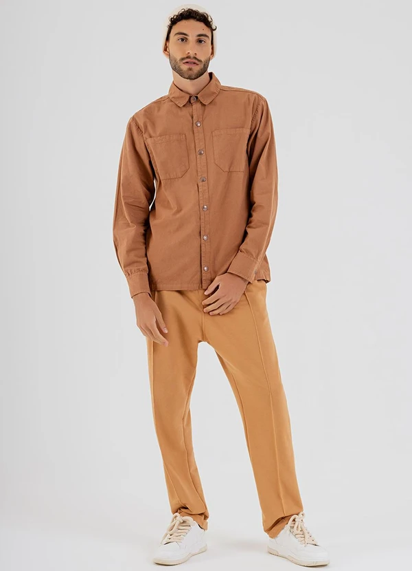 The Philippines - Camisa Masculina em Sarja Marrom 3