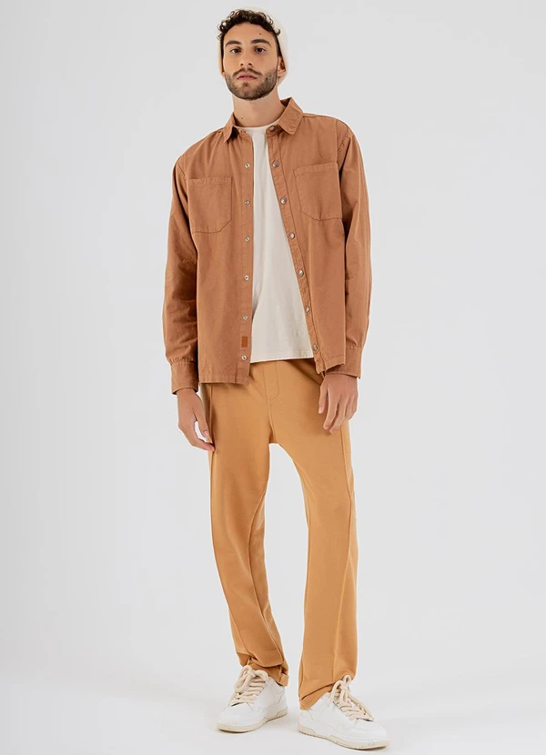 The Philippines - Camisa Masculina em Sarja Marrom 5