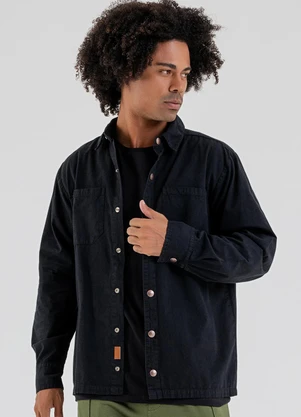 The Philippines - Camisa Masculina em Sarja Preto - THE PHILIPPINES