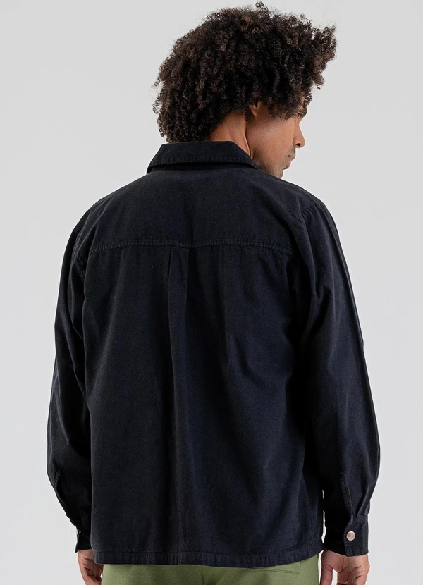 The Philippines - Camisa Masculina em Sarja Preto 2