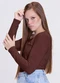 Vida Costeira - Camiseta Adulto Térmico Feminino Uv50+ Marrom - variação: Marrom