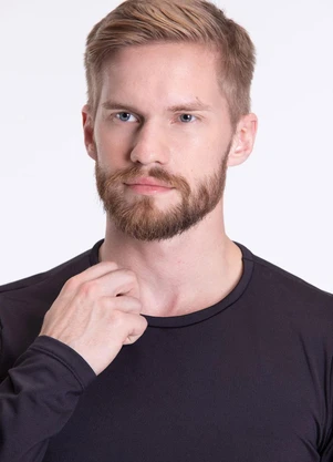 Vida Costeira - Camiseta Adulto Térmico Masculina Uv50+ Preta - VIDA COSTEIRA