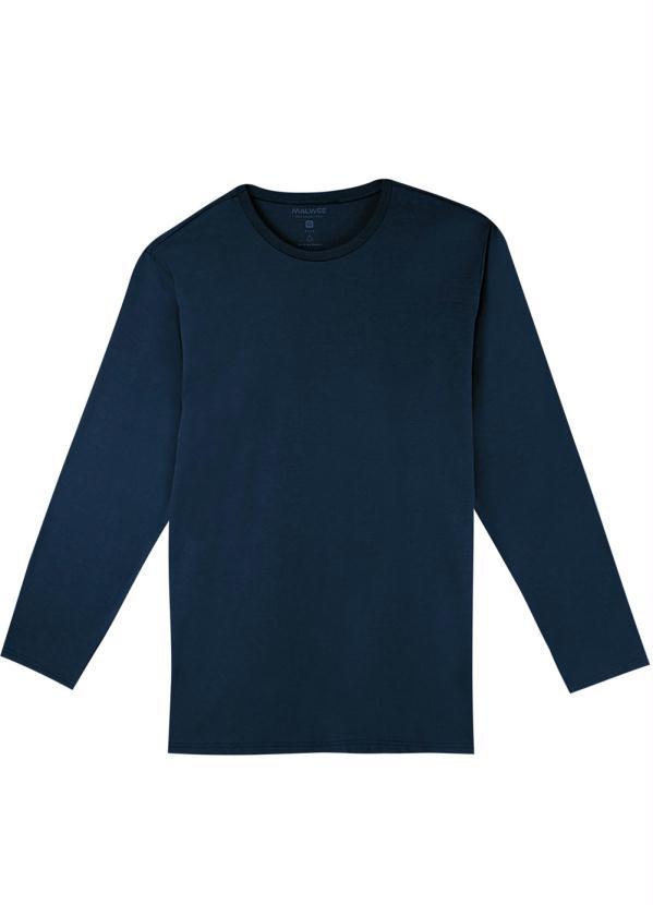 Malwee Plus - Camiseta Azul Marinho Tradicional em Malha 2