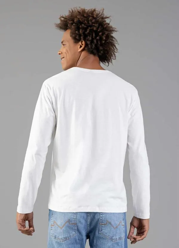 Just Basic - Camiseta Básica Manga Longa Branco 2