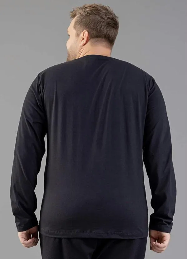 Just Basic - Camiseta Básica Manga Longa Preto 2