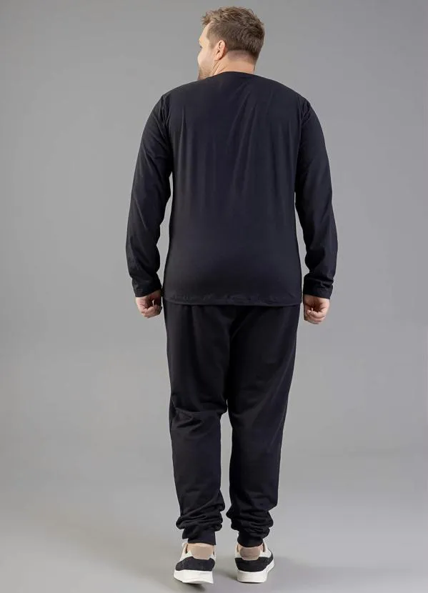 Just Basic - Camiseta Básica Manga Longa Preto 4