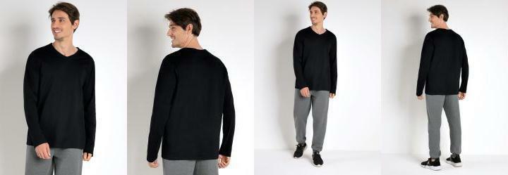 Camiseta Bsica Preta Decote V