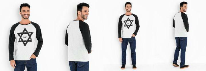 Camiseta Cinza e Preto com Estampa Frontal