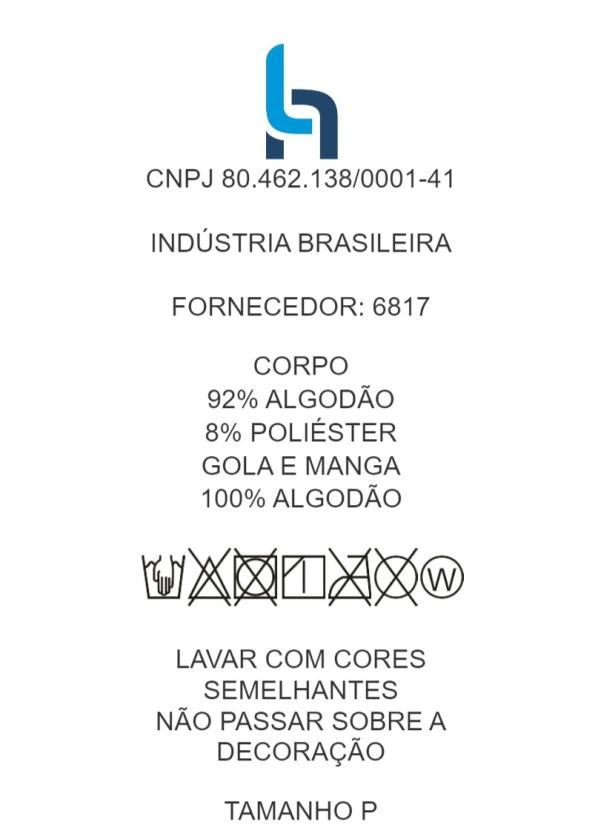Outlet - Camiseta Cinza e Preto com Estampa Frontal 6