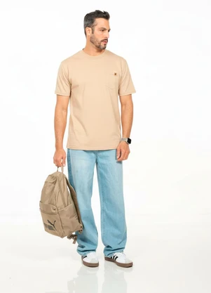 Cobertura - Camiseta com Bolso Bege - COBERTURA