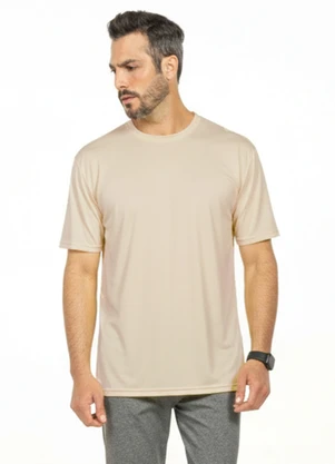 Cobertura - Camiseta com Decote Redondo Bege - COBERTURA