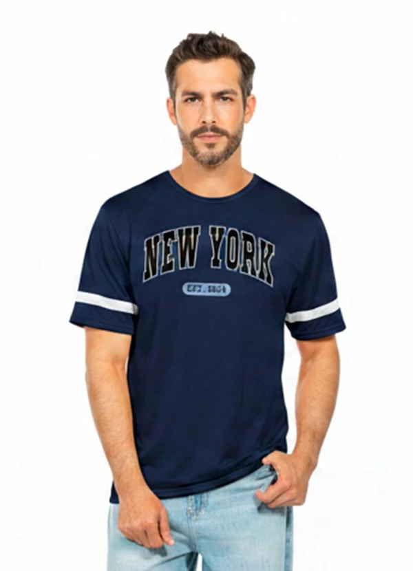 Cobertura - Camiseta com Recorte New York Azul