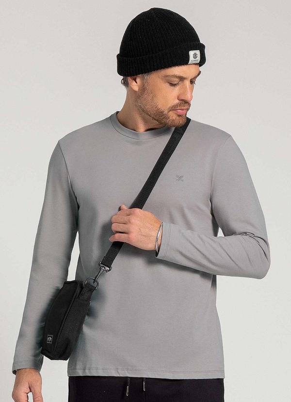 Exco - Camiseta de Malha Manga Longa Cinza