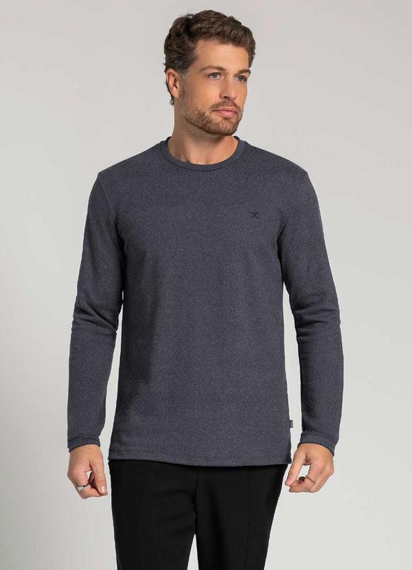 Exco - Camiseta de Manga Longa Canelada Cinza