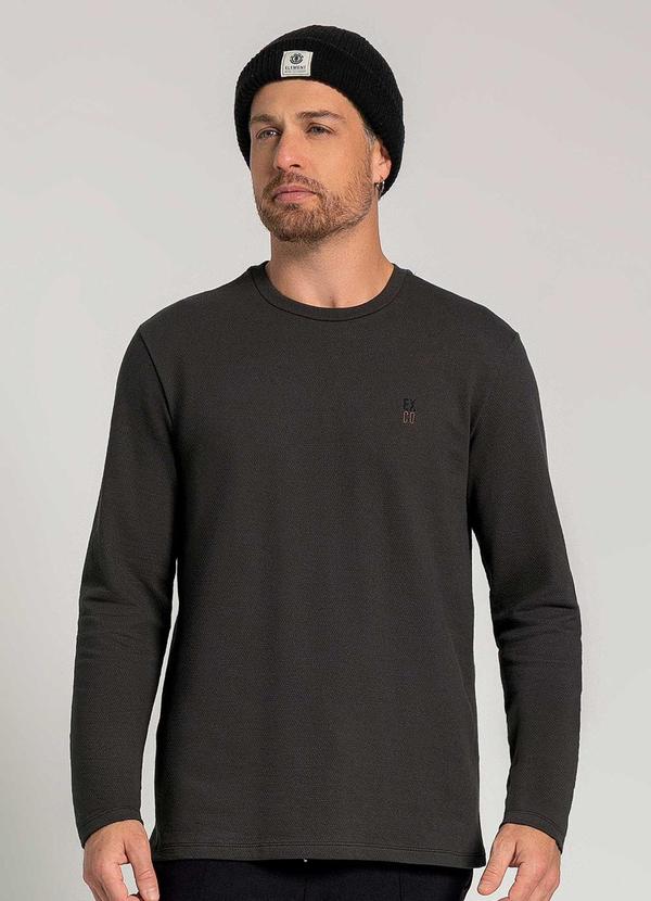 Exco - Camiseta de Manga Longa Marrom