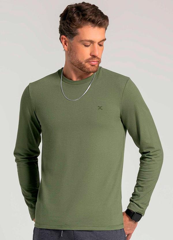 Exco - Camiseta de Manga Longa Masculina Verde