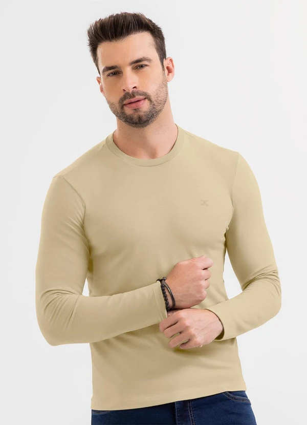 Exco - Camiseta em Algodão Marrom Claro