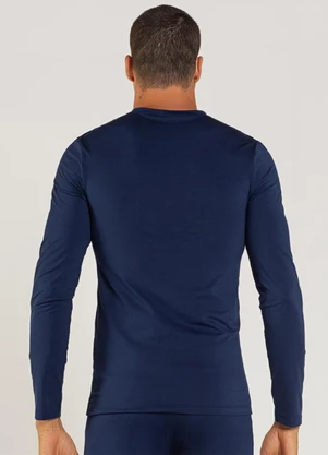 Just Basic - Camiseta em Malha Térmica Azul Marinho - JUST BASIC