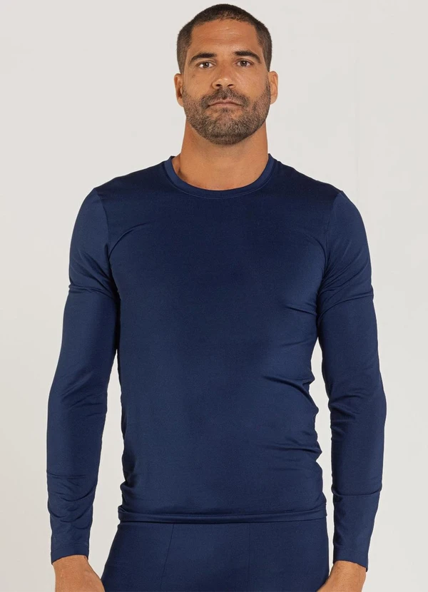 Just Basic - Camiseta em Malha Térmica Azul Marinho