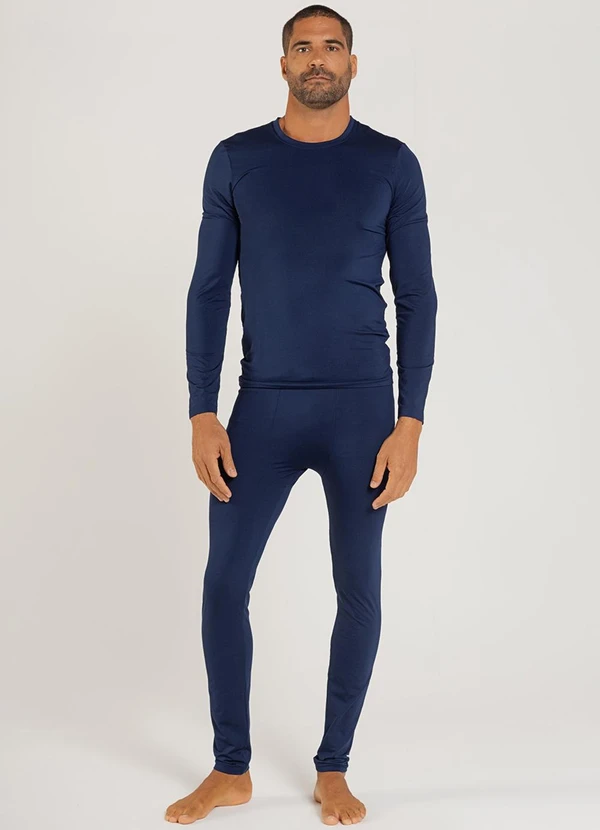 Just Basic - Camiseta em Malha Térmica Azul Marinho 3
