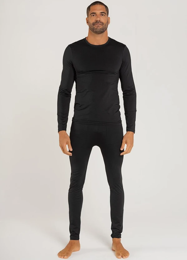 Just Basic - Camiseta em Malha Térmica Preto 3