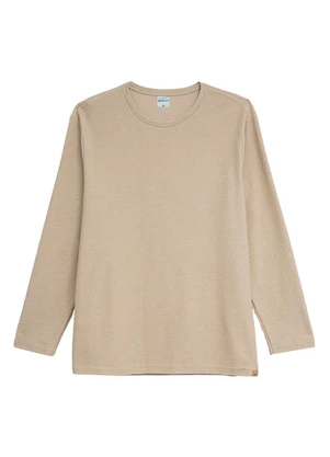 Malwee - Camiseta em Malha Texturizada Areia - MALWEE