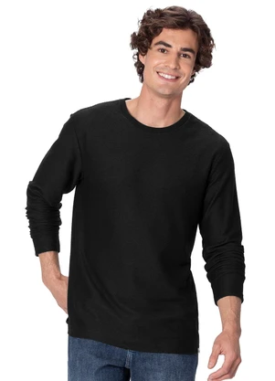 Malwee - Camiseta em Malha Texturizada Preto - MALWEE